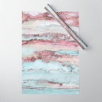 Marbled Stripes Luxury Rose Gold And Mint Glamour Wrapping Paper Gallery Image 1