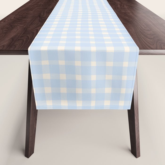 Blue White Gingham Check Table Runner Gallery Image 1
