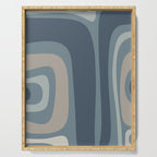 Minimal Mid-Century Modern Tiki Abstract Pattern in Neutral Blue Gray Tones Serving Tray Gallery Image 1