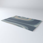 Minimal Mid-Century Modern Tiki Abstract Pattern in Neutral Blue Gray Tones Rug Gallery Image 3