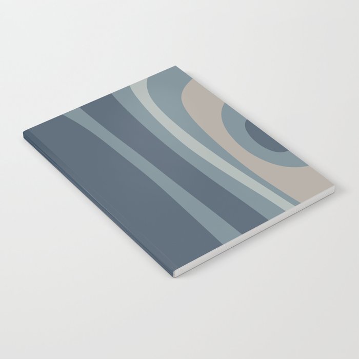 Minimal Mid-Century Modern Tiki Abstract Pattern in Neutral Blue Gray Tones Notebook Gallery Image 1