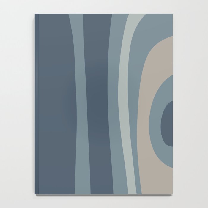 Minimal Mid-Century Modern Tiki Abstract Pattern in Neutral Blue Gray Tones Notebook Gallery Image 4