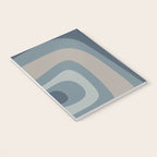 Minimal Mid-Century Modern Tiki Abstract Pattern in Neutral Blue Gray Tones Notebook Gallery Image 3