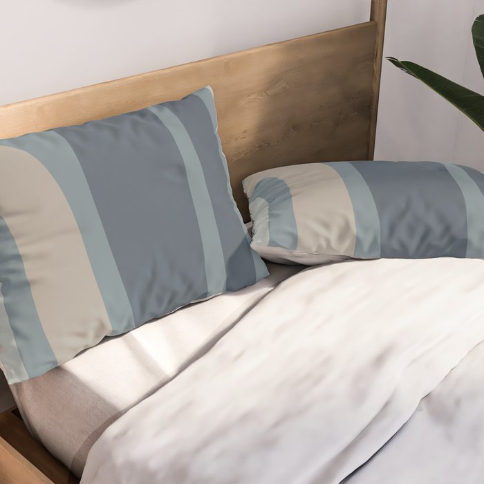 Minimal Mid-Century Modern Tiki Abstract Pattern in Neutral Blue Gray Tones Pillow Sham Gallery Image 2