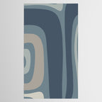 Minimal Mid-Century Modern Tiki Abstract Pattern in Neutral Blue Gray Tones Tablecloth Gallery Image 2