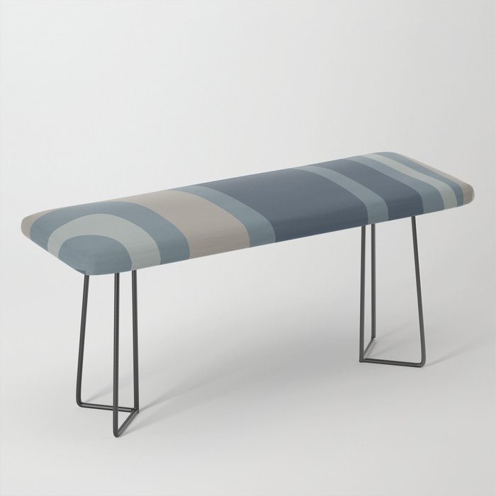 Minimal Mid-Century Modern Tiki Abstract Pattern in Neutral Blue Gray Tones Bench Gallery Image 1