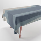 Minimal Mid-Century Modern Tiki Abstract Pattern in Neutral Blue Gray Tones Tablecloth Gallery Image 1
