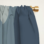 Minimal Mid-Century Modern Tiki Abstract Pattern in Neutral Blue Gray Tones Window Curtain Gallery Image 2