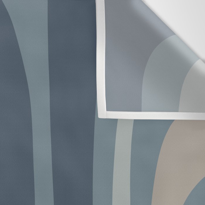 Minimal Mid-Century Modern Tiki Abstract Pattern in Neutral Blue Gray Tones Wall Tapestry Gallery Image 3
