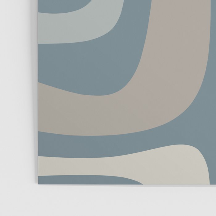 Minimal Mid-Century Modern Tiki Abstract Pattern in Neutral Blue Gray Tones Poster Gallery Image 3