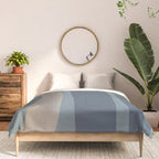 Minimal Mid-Century Modern Tiki Abstract Pattern in Neutral Blue Gray Tones Comforter Gallery Image 3