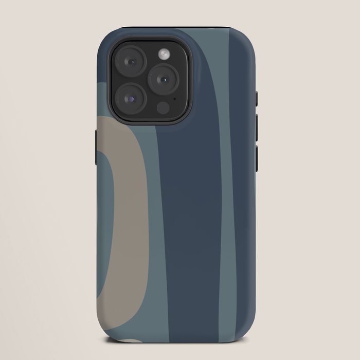 Minimal Mid-Century Modern Tiki Abstract Pattern in Neutral Blue Gray Tones iPhone Case Gallery Image 11