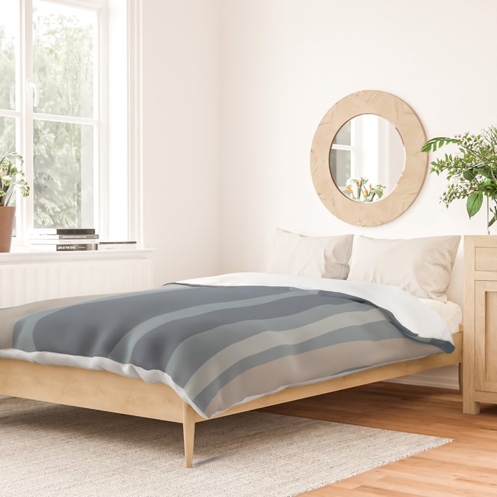 Minimal Mid-Century Modern Tiki Abstract Pattern in Neutral Blue Gray Tones Duvet Cover Gallery Image 2