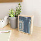 Minimal Mid-Century Modern Tiki Abstract Pattern in Neutral Blue Gray Tones Mini Art Print Gallery Image 2