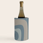 Minimal Mid-Century Modern Tiki Abstract Pattern in Neutral Blue Gray Tones Wine Chiller Gallery Image 2