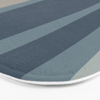Minimal Mid-Century Modern Tiki Abstract Pattern in Neutral Blue Gray Tones Bath Mat Gallery Image 3
