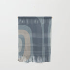 Minimal Mid-Century Modern Tiki Abstract Pattern in Neutral Blue Gray Tones Wall Hanging Gallery Image 1