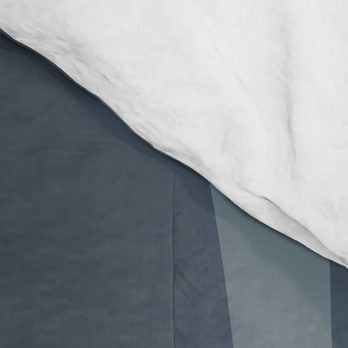 Minimal Mid-Century Modern Tiki Abstract Pattern in Neutral Blue Gray Tones Comforter Gallery Image 4