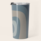 Minimal Mid-Century Modern Tiki Abstract Pattern in Neutral Blue Gray Tones Travel Mug Gallery Image 3