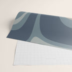 Minimal Mid-Century Modern Tiki Abstract Pattern in Neutral Blue Gray Tones Wrapping Paper Gallery Image 2