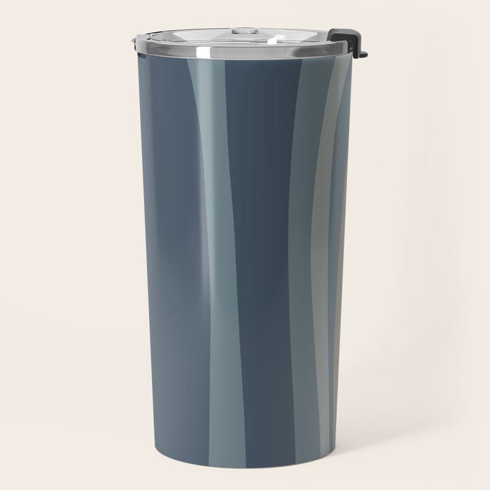 Minimal Mid-Century Modern Tiki Abstract Pattern in Neutral Blue Gray Tones Travel Mug Gallery Image 2