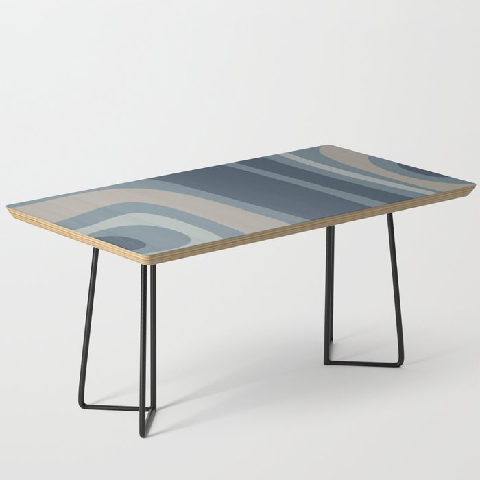 Minimal Mid-Century Modern Tiki Abstract Pattern in Neutral Blue Gray Tones Coffee Table Gallery Image 1