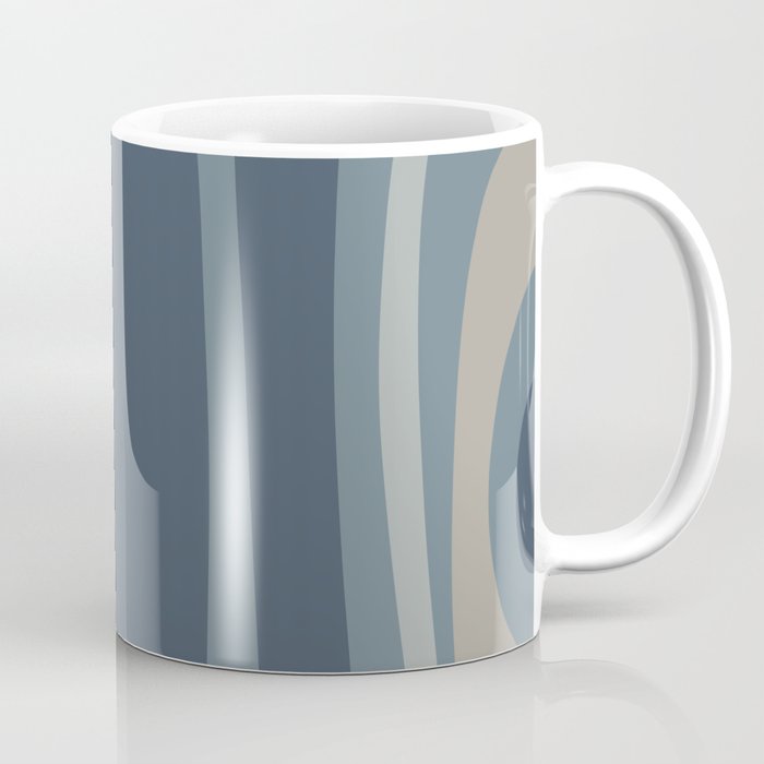 Minimal Mid-Century Modern Tiki Abstract Pattern in Neutral Blue Gray Tones Coffee Mug Gallery Image 1
