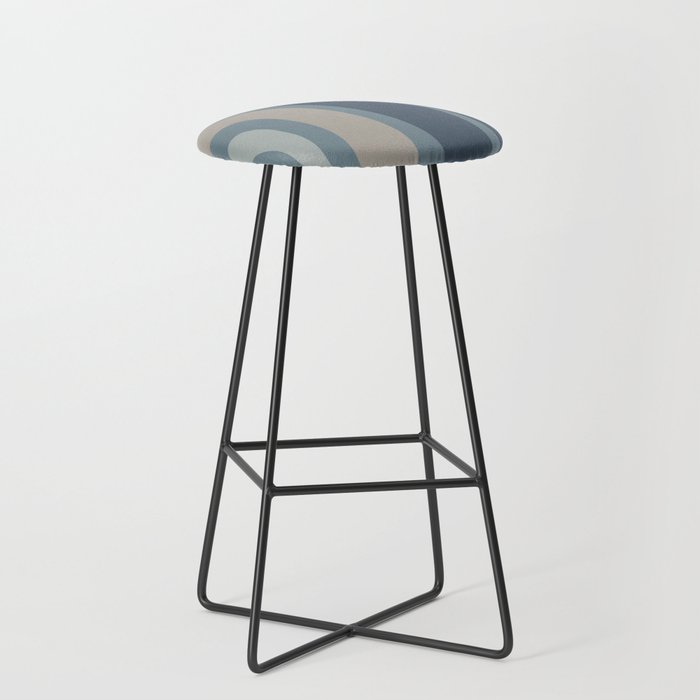 Minimal Mid-Century Modern Tiki Abstract Pattern in Neutral Blue Gray Tones Stool Gallery Image 1