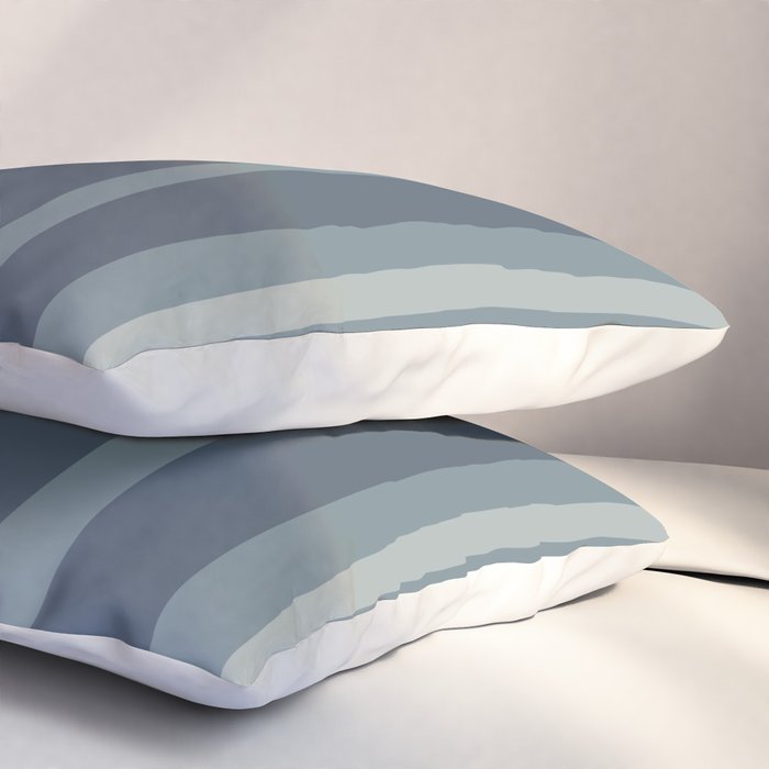 Minimal Mid-Century Modern Tiki Abstract Pattern in Neutral Blue Gray Tones Pillow Sham Gallery Image 3
