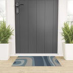 Minimal Mid-Century Modern Tiki Abstract Pattern in Neutral Blue Gray Tones Welcome Mat Gallery Image 3