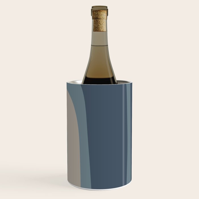 Minimal Mid-Century Modern Tiki Abstract Pattern in Neutral Blue Gray Tones Wine Chiller Gallery Image 1