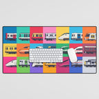 World Trains Grid Pattern Desk Mat Gallery Image 1
