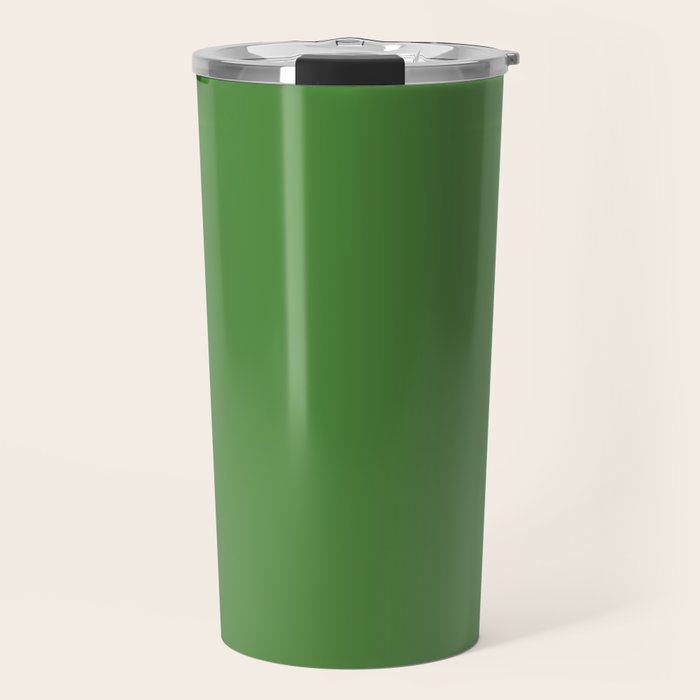Kelly Green Solid Color Travel Mug Gallery Image 1