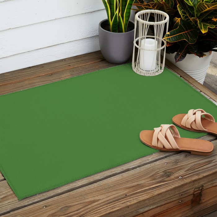 Kelly Green Solid Color Outdoor Rug Gallery Image 2