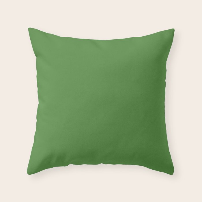 Kelly Green Solid Color Throw Pillow Gallery Image 1