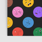 Funny colorful cartoon character face pattern Poster Gallery Image 3