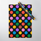 Funny colorful cartoon character face pattern Wrapping Paper Gallery Image 1