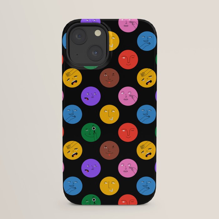 Funny colorful cartoon character face pattern iPhone Case Gallery Image 21