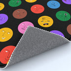 Funny colorful cartoon character face pattern Rug Gallery Image 4