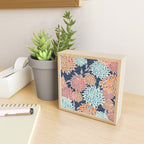 Floral Prints and Leaves, Coral, Navy Blue, Peach, Gray, Aqua Mini Art Print Gallery Image 2