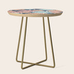 Floral Prints and Leaves, Coral, Navy Blue, Peach, Gray, Aqua Side Table Gallery Image 1