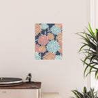 Floral Prints and Leaves, Coral, Navy Blue, Peach, Gray, Aqua Poster Gallery Image 2