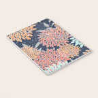 Floral Prints and Leaves, Coral, Navy Blue, Peach, Gray, Aqua Notebook Gallery Image 3