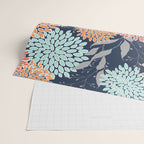 Floral Prints and Leaves, Coral, Navy Blue, Peach, Gray, Aqua Wrapping Paper Gallery Image 2
