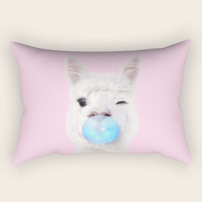 BUBBLEGUM LLAMA Rectangular Pillow Gallery Image 1
