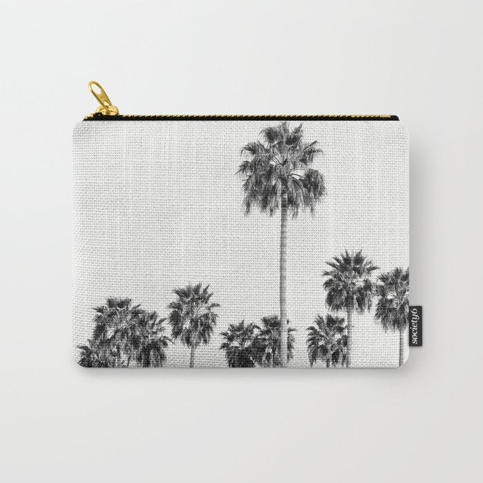 Los Angeles Palm Trees - Black and White Photography Carry All Pouch Gallery Image 1