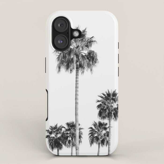 Los Angeles Palm Trees - Black and White Photography iPhone Case Gallery Image 1