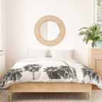 Los Angeles Palm Trees - Black and White Photography Duvet Cover Gallery Image 3