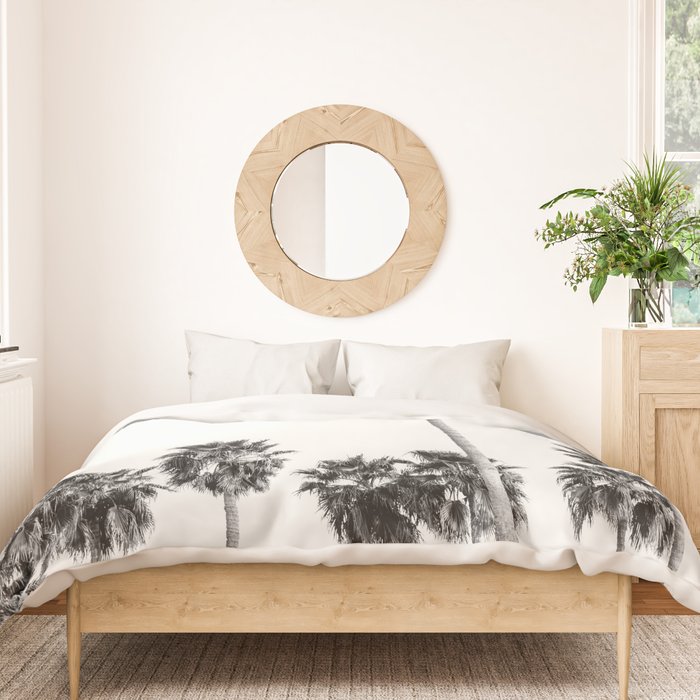 Los Angeles Palm Trees - Black and White Photography Duvet Cover Gallery Image 3