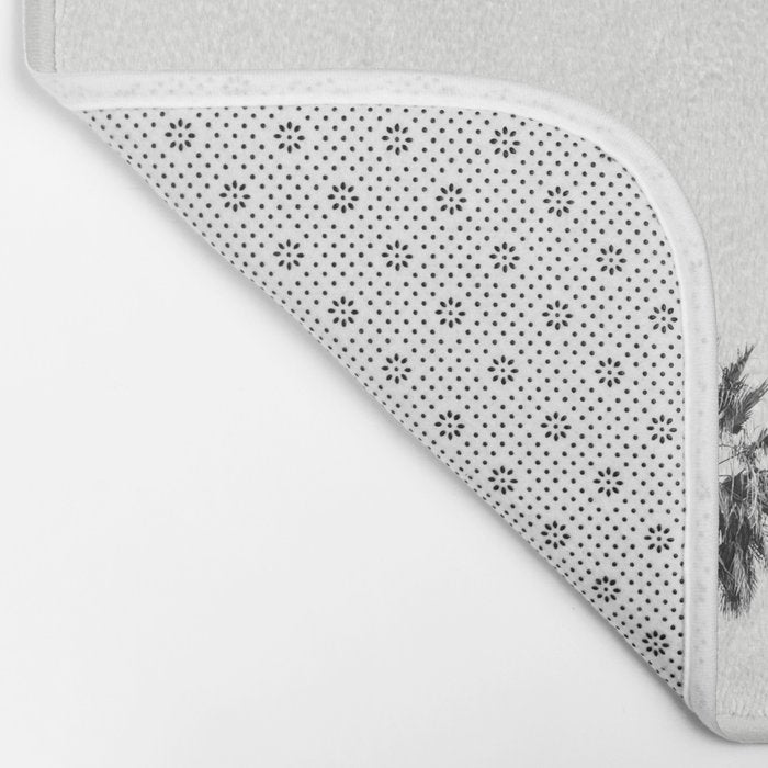 Los Angeles Palm Trees - Black and White Photography Bath Mat Gallery Image 2